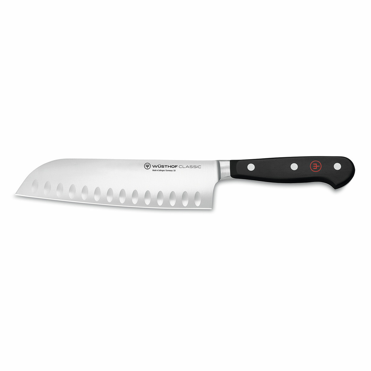 Classic, Santoku Klingenlänge 170 mm / 309 mm lang mit Kullenschliff